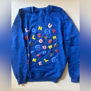 2022 Harry Styles Love On Tour Alphabet Soup Blue Crew Neck Sweatshirt - Size M
